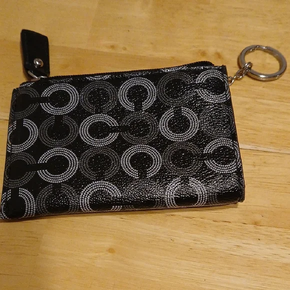 Coach Black and Silver Patterned Coin Pouch EUC - Picture 5 of 5